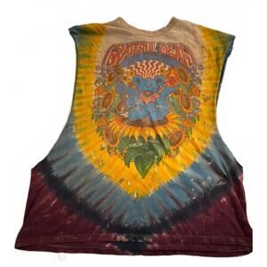 Vintage Grateful Dead 90s Tie-Dye Cut Sleeveless T-Shirt- Liquid Blue Tag 2X-3XL